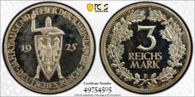 1925-E 3 Mk 1000 Years J-321 PR65DCAM