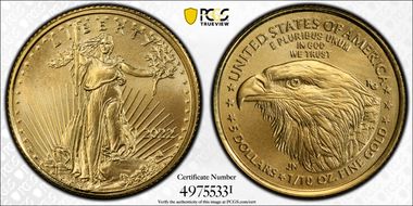 2022 $5 Gold Eagle MS69