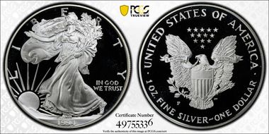 1994-P $1 Silver Eagle PR69DCAM