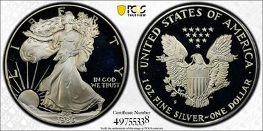 1986-S $1 Silver Eagle PR69DCAM