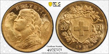 1911 B 20 Fr MS65