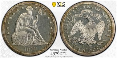 1870 $1 PR62