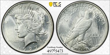 1927-D $1 AU58