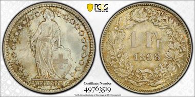1898 B 1 Fr KM-24 Ag MS65