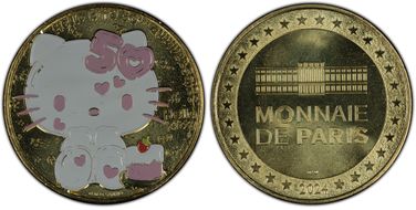 2024 Medal Hello Kitty 50th Ann. Mini-Medal Brass MS68