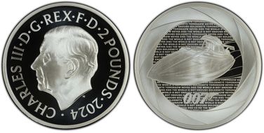 2024 £2 Bond Films of the 1990s Six Decades of 007 PR70DCAM