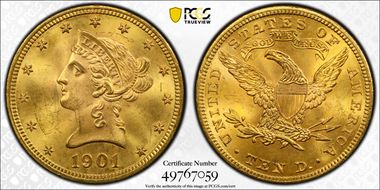 1901 $10 MS66