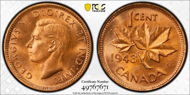 1943 1C MS65RD