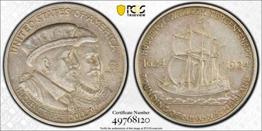 1924 50C Huguenot AU53