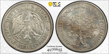 1932-G 5 Mk Oak Tree J-331 MS65