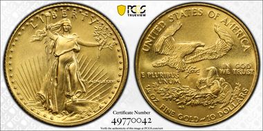 1986 $10 Gold Eagle MS69