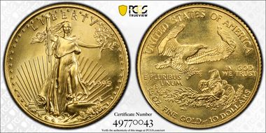 1995 $10 Gold Eagle MS67