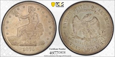 1876-CC T$1 AU58