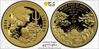 2024-W $100 Liberty & Britannia Au First Strike PR70DCAM