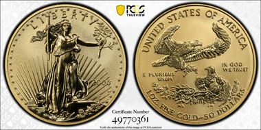 2006-W $50 Eagle-20th Anniv. Rev PR PR70