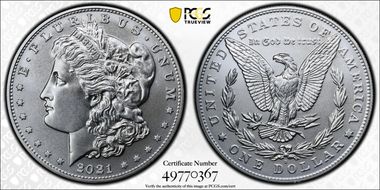2021-D $1 Morgan Dollar 100th Anniversary MS70