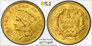 1860 $3 MS64