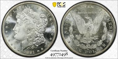 1881-S $1 MS67+