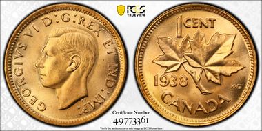1938 1C MS66RD