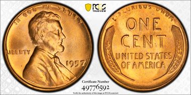 1957 1C MS66+ RD