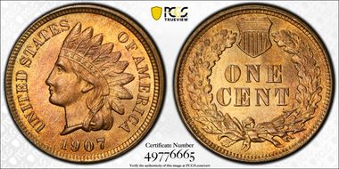 1907 1C MS67RB