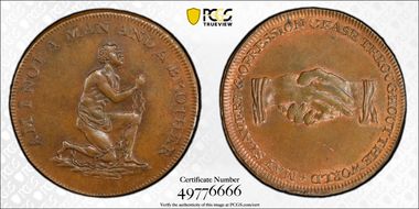 (c.1790) Tk 1/2D DH-1037 Middlesex, Slave MS64BN