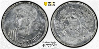1959/8 25C Doubled Die Obverse MS64