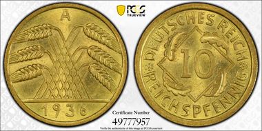 1936-A 10 Rcpfg J-317 MS64