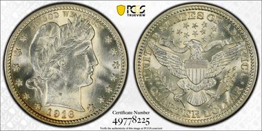 1916 25C Barber MS65