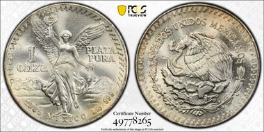 1985-Mo Onza Libertad Ag MS67