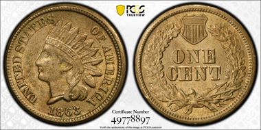 1863 1C AU58