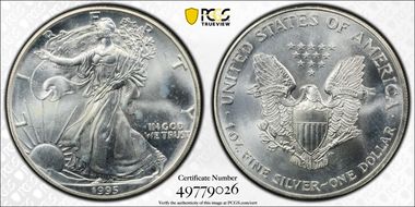 1995 $1 Silver Eagle MS65