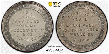 1933 SC$1 HK-828 Silver T-VII Pedley-Ryan Dollar MS65
