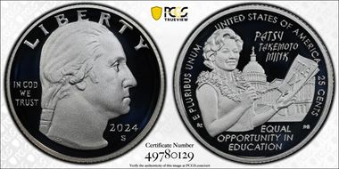 2024-S 25C Hon. Patsy Takemoto Mink Silver PR70DCAM