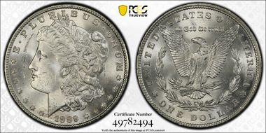 1889 $1 VAM 16, Doubled Ear MS63