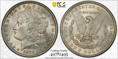 1878 7TF $1 Reverse of 1879 MS62