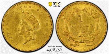 1854 G$1 Type 2 MS62