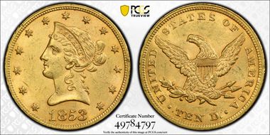 1853/'2' $10 MS62