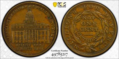1837 Token HT-291, Merchants Exchange Merchants Exchange XF45BN