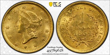 1854 G$1 Type 1 MS64