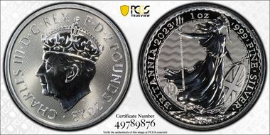 2023 £2 Britannia Ag Charles III Coronation MS68