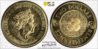 2023 $2 35th Ann $2 Coin Set Remembrance Poppy MS67