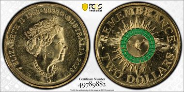 2023 $2 35th Ann $2 Coin Set Colorized Remembrance Dove MS65