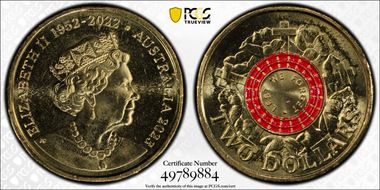 2023 $2 35th Ann $2 Coin Set Colorized Lest we Forget-War Graves MS65