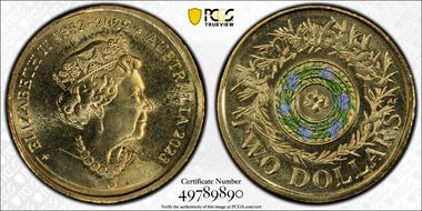 2023 $2 35th Ann $2 Coin Set Colorized Remembrance Rosemary MS65