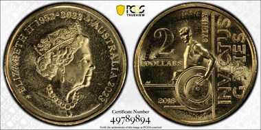 2023 $2 35th Ann $2 Coin Set Invictus Games, Sydney 2018 MS65