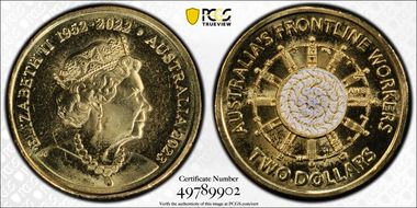 2023 $2 35th Ann $2 Coin Set Colorized Australia's Frontline Workers MS66