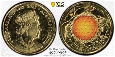 2023 $2 35th Ann $2 Coin Set Colorized Honey Bee MS66