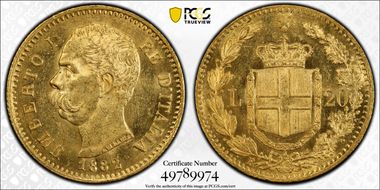 1882-R 20 L KM-21  Au MS63