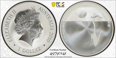 2010 $1 Kangaroo Ag-Sunset F15 Privy MS68